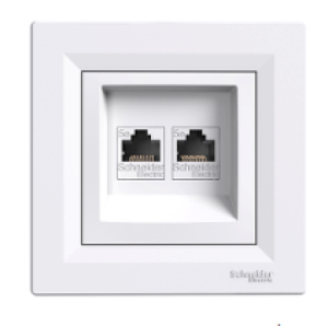 ASFORA Розетка компютърна 2xRJ45 Cat.5e